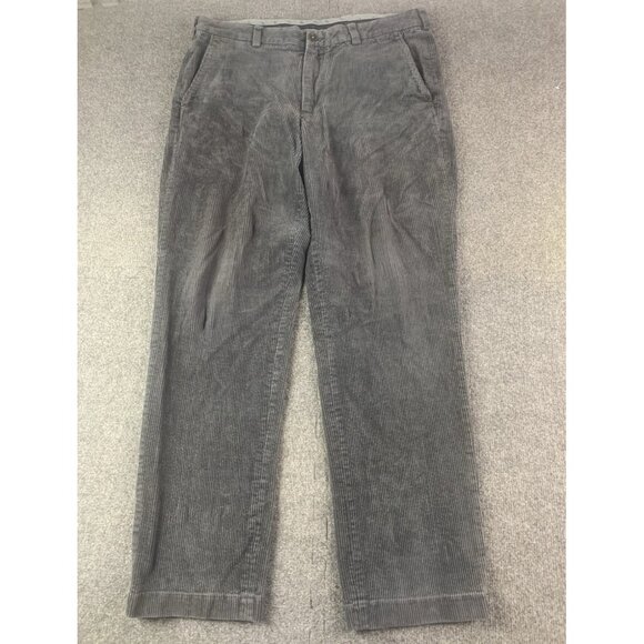 Brooks Brothers Clark Fit Mens Cotton Blend Corduroy Pants Size 35x30 Gray - Picture 1 of 8